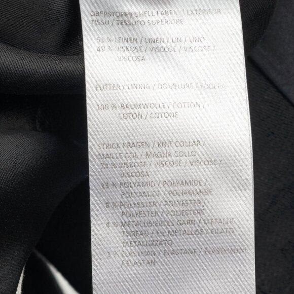 Dorothee Schumacher Black Linen Shantung Metallic-Collar Jacket - Picture 9 of 10